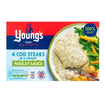Young's 4 Cod Steaks in a Creamy Parsley Sauce 560g