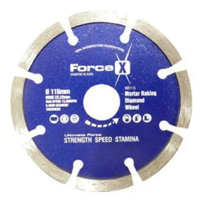 Toolpak ForceX MR115 115mm x 22.23mm Mortar Raking Diamond Blade, 6.4mm Turbo Segment