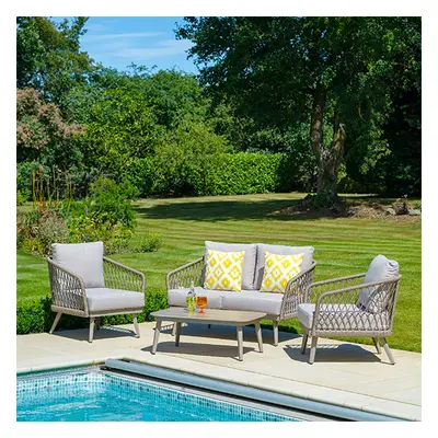 seras rattan garden lounge set with coffee table in grey oak