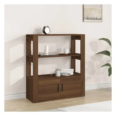 madison wooden shelving unit with doors in brown oak