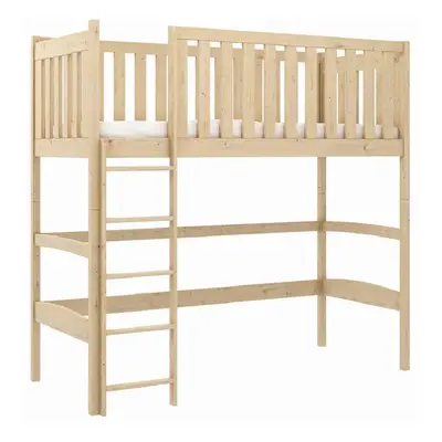 lititz wooden bunk bed with foam mattress and ladder in pine