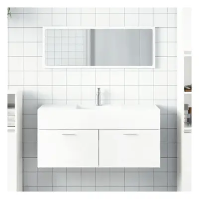 bastrop high gloss bathroom cabinet with mirror in white