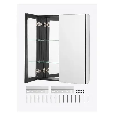 VEVOR Medicine Cabinet, 26 x 30 inch, Medicine Cabinet for Bathroom with Mirror,  Aluminum Frame Bathroom Wall Cabinet, 2-layer 