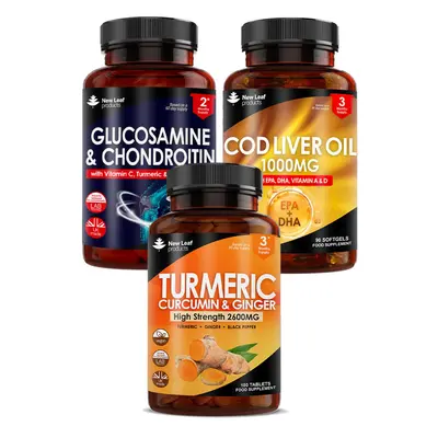 Joint Health Bundle Turmeric , Glucosamine, Cod Liver Oil Tablets