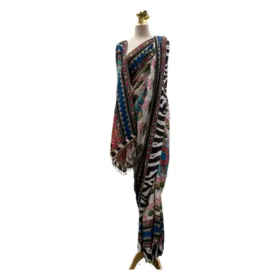 Women's Tamarai Pre-Stitched Printed Sari - Ready To Wear | M/L | Nesavaali