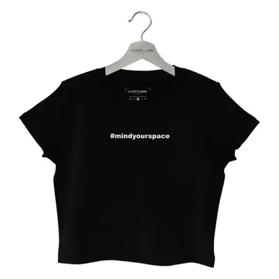 Women's Mind Your Space Crop Top - Black | Extra Small | Kapture