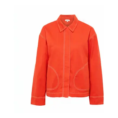 Women's Contrast Stitch Oversized Red Jacket | Large | Forty One