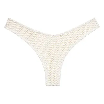 Women's Black Bone Crochet Lulu Zig Zag Stitch Bikini Bottom | Extra Large | Montce Swim