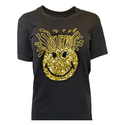 Women's Black / Yellow Yellow Mind Blown Smiley T-Shirt | 3Xl | Any Old Iron