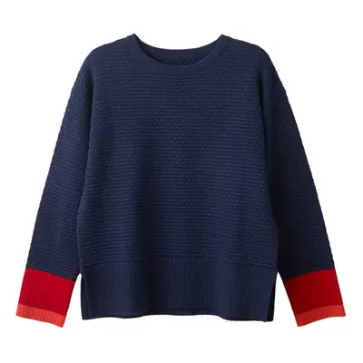 Women's Blue Davina Waffle Stitch Jumper | S/M | Cove