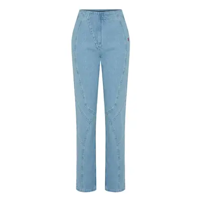 Blue Stitch Detail Straight Fit Denim - Women | Large | Pcfg