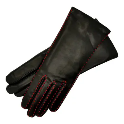 Black / Red Foligno - Women's Leather Gloves In Black With Red Stitch | 6.5" | 1861 Glove Manufa