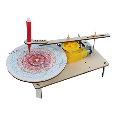 DIY Creative wooden electric plotter Drawing Robot STEM Kids Model Automatic Painting Science El