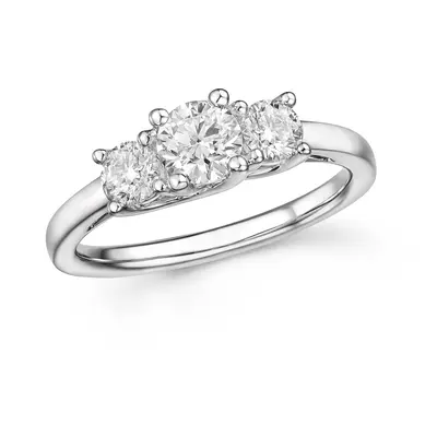 Fine Jewellery by John Greed 18ct White Gold 1.04ct Diamond Trilogy Ring For Women
