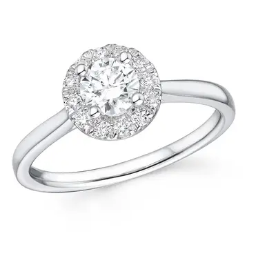 Fine Jewellery by John Greed 18ct White Gold 0.70ct Diamond Halo Style Ring For Women