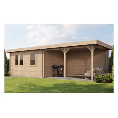 Lugarde Select Log Cabin with Veranda Surrey 400x300cm + 400cm Treatme