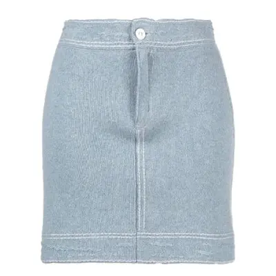 BARRIE Denim contrast-stitch mini skirt