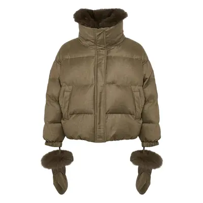 Yves Salomon Short Loro Piana fabric down jacket Earth