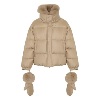 Yves Salomon Short Loro Piana fabric down jacket Dune